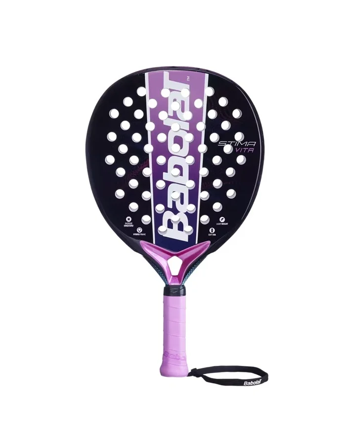 Babolat, Stima Vita Padel Racket Purple Lightweight and Balanced Grip Ideal for Beginners Oversized Round Shape Lightweight for Improved Handling