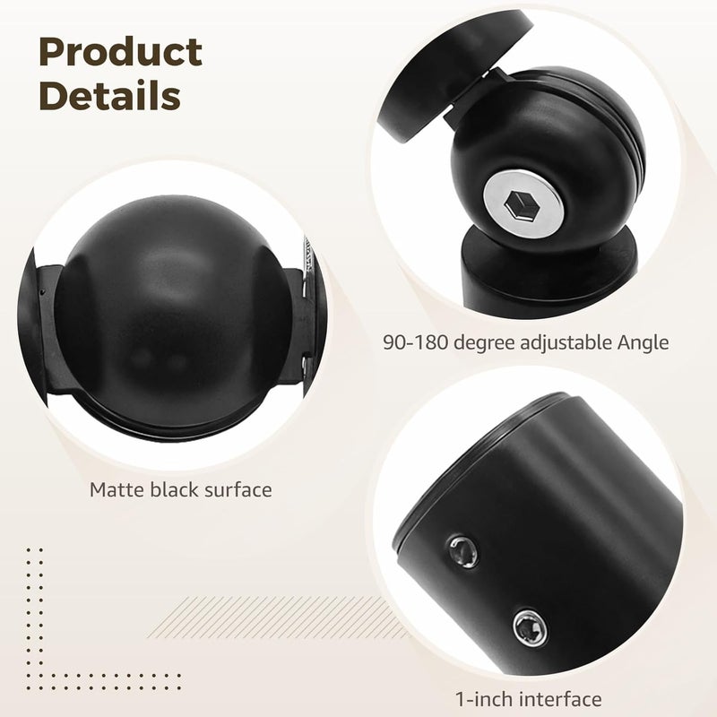 Inch 304 Stainless Steel Shower Curtain Rod Connector, 2 Pcs Matte Black, Universal Corner Joint - Image 5