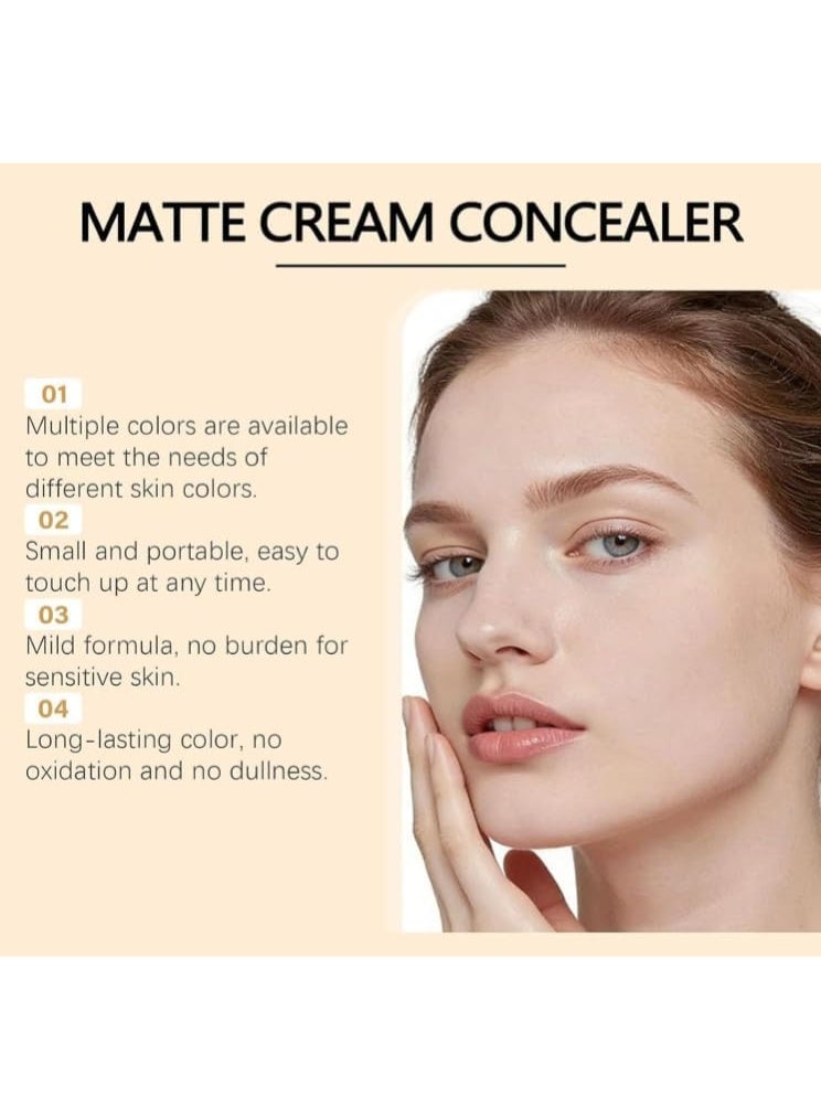 zephoco Soft Matte Cream Concealer, 8 Tone Palette with Brush, Applicator, Waterproof, Full Coverage for Blemishes and Covers Stains, Long-Lasting Moisturizer, Lightweight (Medium Color) - Image 3