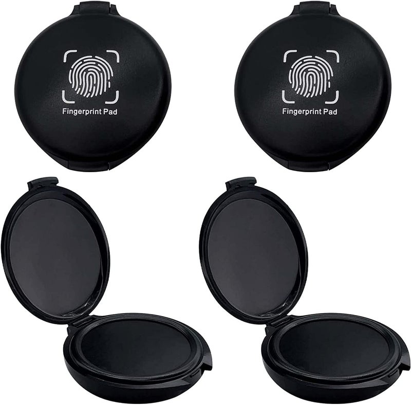 keepsweat Fingerprint Ink Pad 2 Pack Black Thumbprint Ink Pad for Notary Supplies Mini Fingerprint Kit for Identification Security ID Fingerprint Cards Law Enforcement Fingerprint Office Contract Use - Image 1