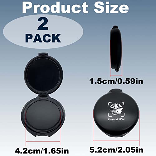 keepsweat Fingerprint Ink Pad 2 Pack Black Thumbprint Ink Pad for Notary Supplies Mini Fingerprint Kit for Identification Security ID Fingerprint Cards Law Enforcement Fingerprint Office Contract Use - Image 2