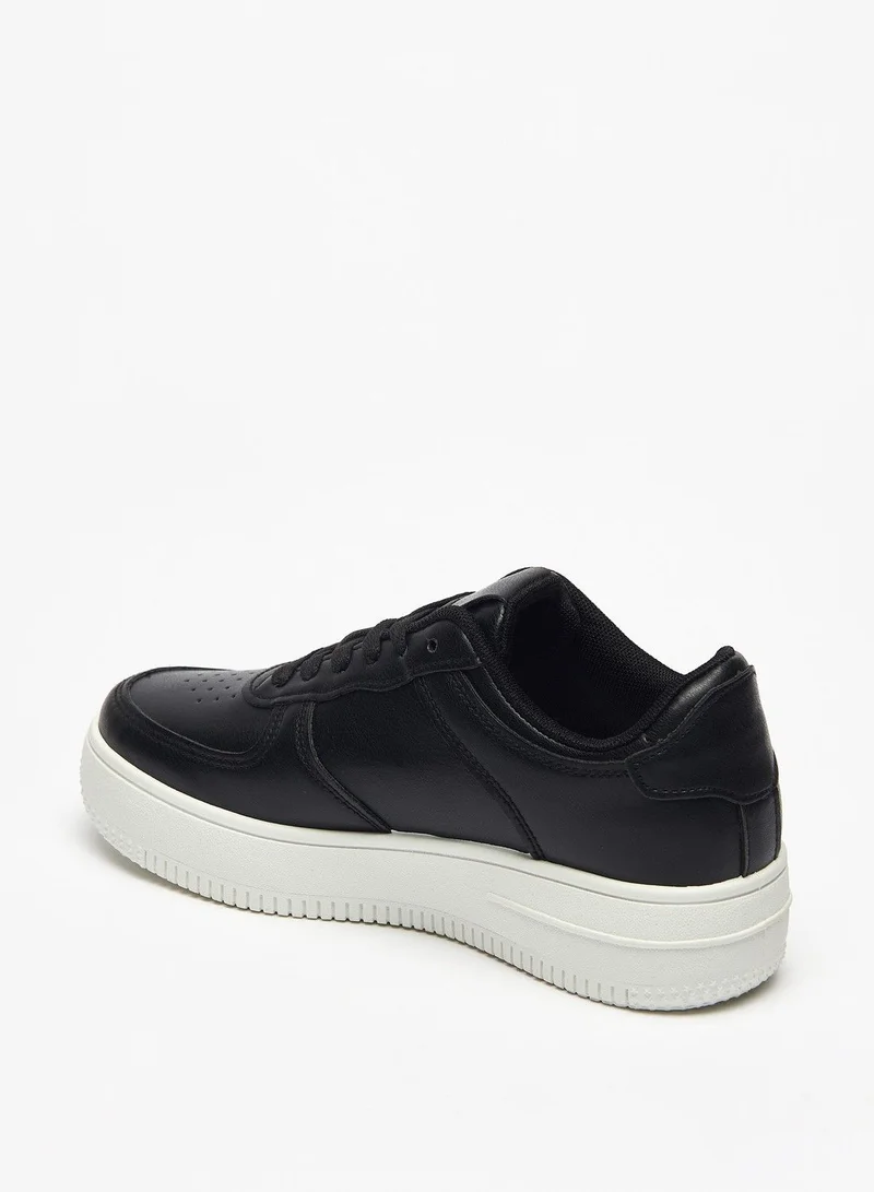 شو اكسبرس Paneled Sneakers with Lace Up Closure Black