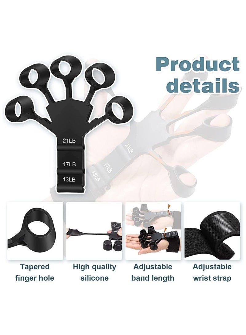 Finger Strengthener, Grip Strength Trainer, Finger Exerciser & Hand Strengthener, Finger Resistance Band for Wrist Physcial Rehabilitation - Image 3
