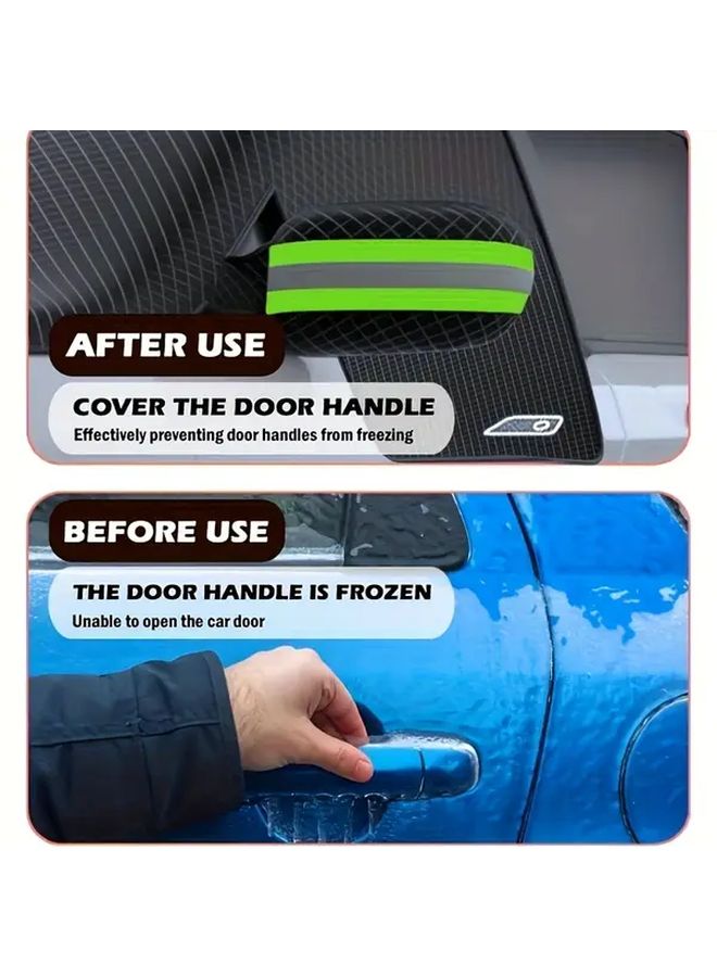 Car Windshield Snow Cover Sunshade Green Reflective Strips All Season Universal Fit For Most Cars Trucks SUVs Durable Oxford Cloth Material Snowproof Sunproof Easy Installation And Storage - Image 3