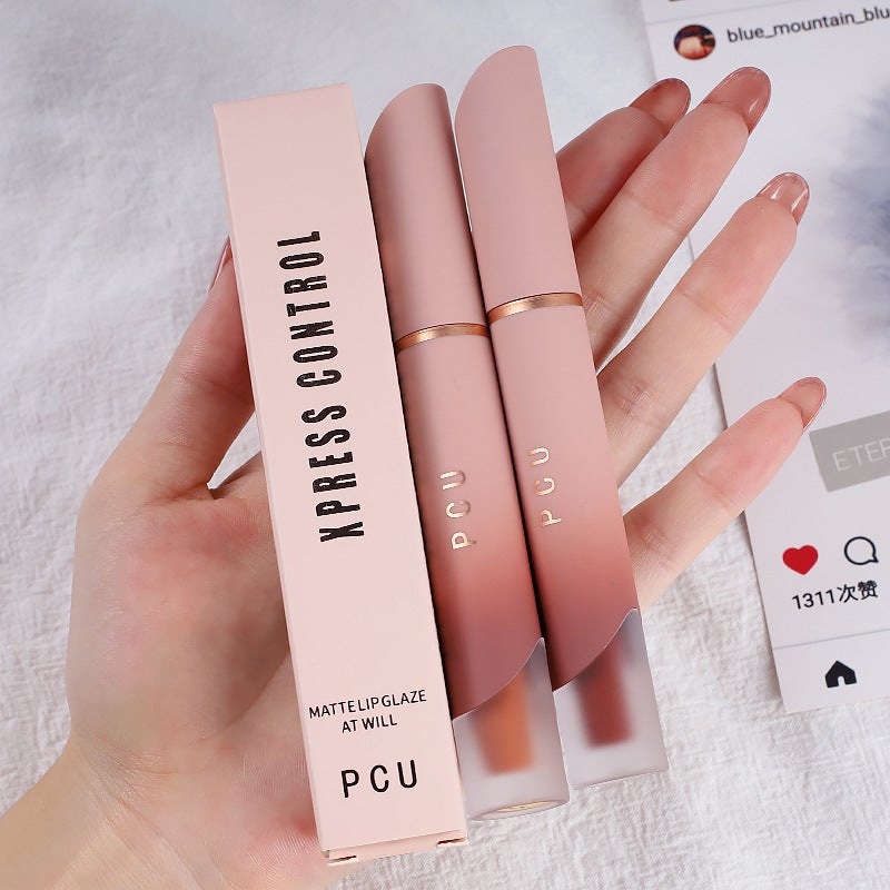 Pcu Cream Matte Lip Glaze Velvet Matte Lip Mud Whitening Non-Drying Lip And Cheek Dual-Use Blush Internet Celebrity Live Broadcast - Image 5