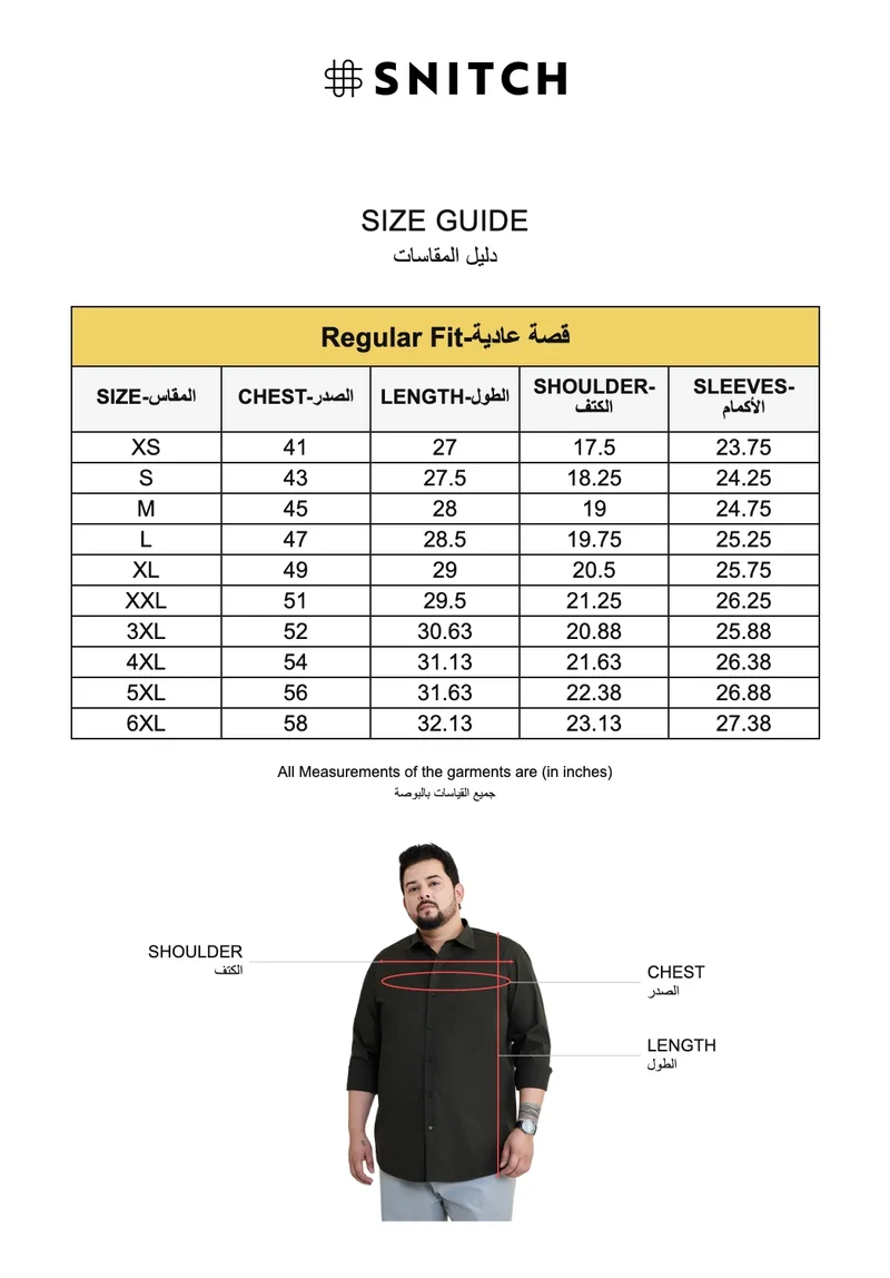 SNITCH Brown Brown Solid Long Sleeve Regular Fit Plus Size Shirt for Men | Best Price UAE