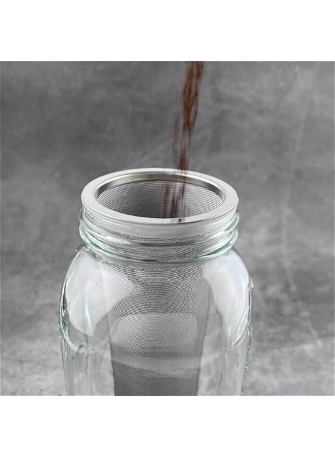 Arabest 2 Pack - Ultra Fine Cold Brew Coffee Filter For 64 OZ and Larger Wide Mouth Mason Jar, Food Grade 304 (18/8) Stainless Steel Filter, Multiple Usages, Cold Brew Tea Filter, Fruit Infused Water Filter - Image 4