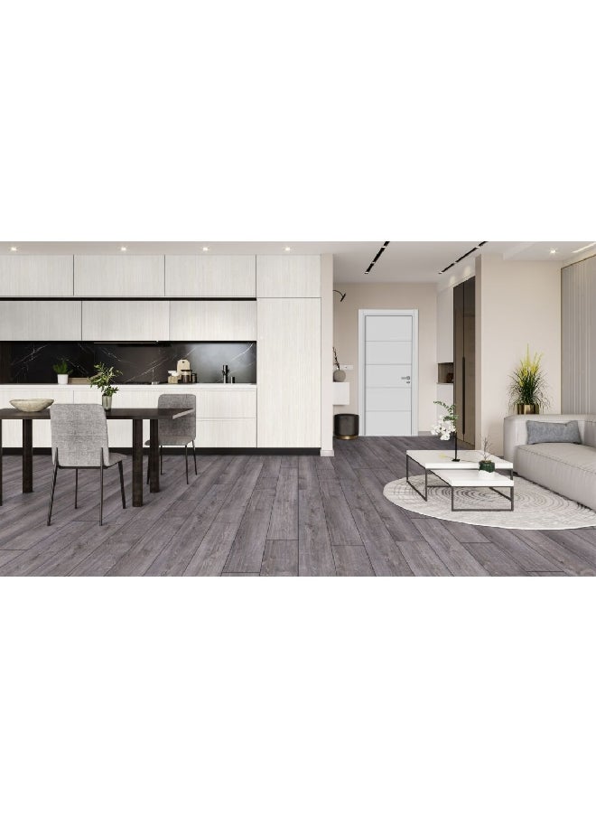 Stepclick - Rectangular Shape Scratch Resistance Laminate Flooring Grey 1.9 m 5053746 - Image 1