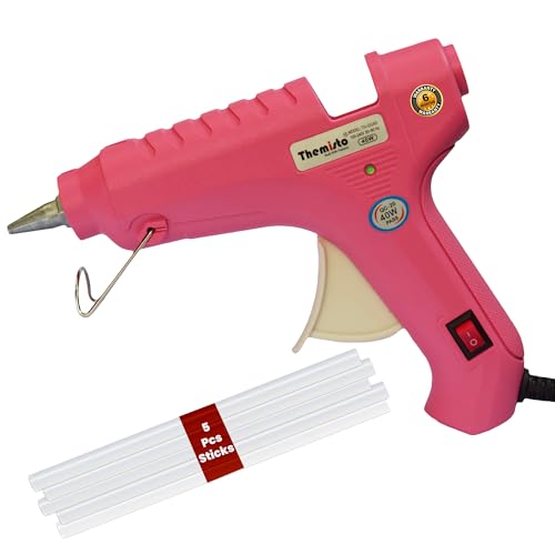 Themisto - Built With Passion 40W Anti-Drip Glue Gun With 5 Sticks for Arts & Crafts, DIY | Leak-Proof, Strong Gumming (Pink) - Corded Electric - Image 1