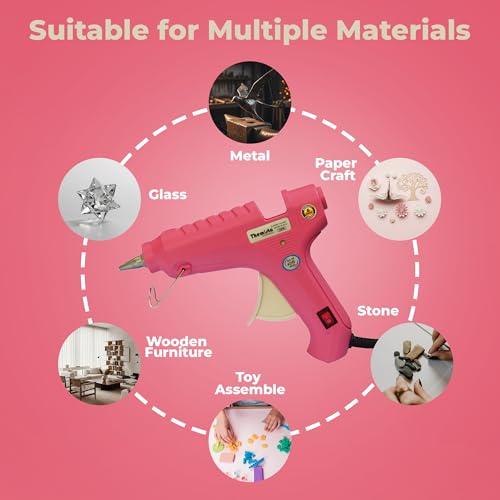 Themisto - Built With Passion 40W Anti-Drip Glue Gun With 5 Sticks for Arts & Crafts, DIY | Leak-Proof, Strong Gumming (Pink) - Corded Electric - Image 5