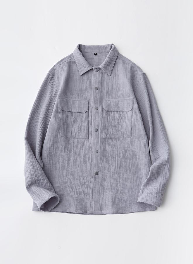 Take Two Men Long Sleeve Shirt with Flap Pocket - Image 1