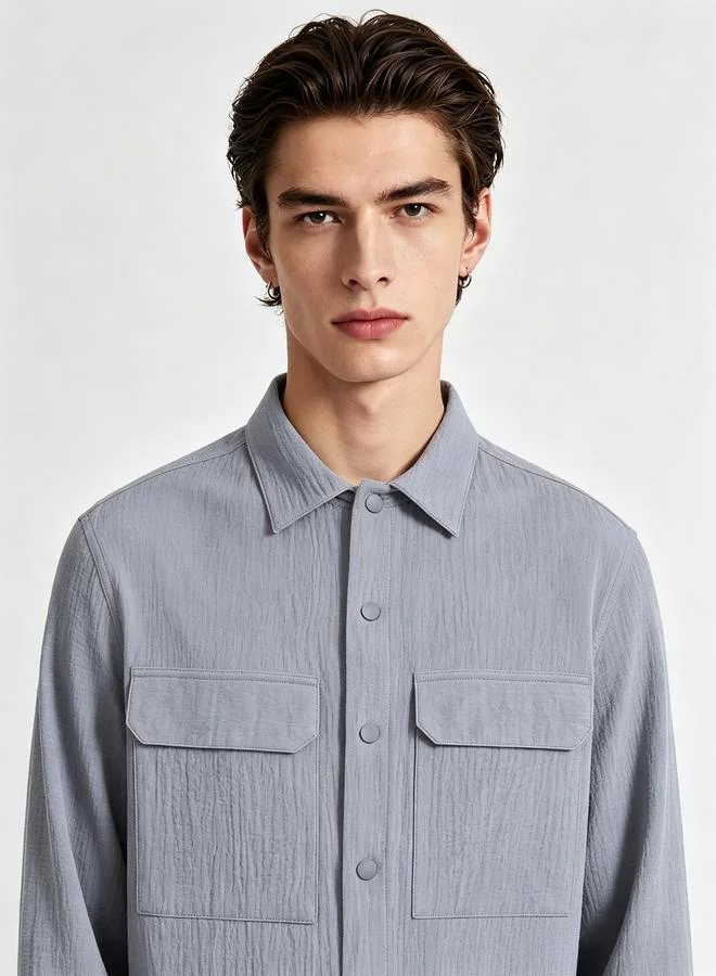 Take Two  Men Long Sleeve Shirt with Flap Pocket for Men | Best Price UAE