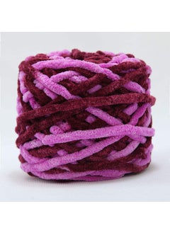 Ice Cream Striped Soft Thick Yarn Handmade Diy Knitted Scarf Yarn Ball Crochet Hook Slipper Self-knitted Ball 25 wine red and purple