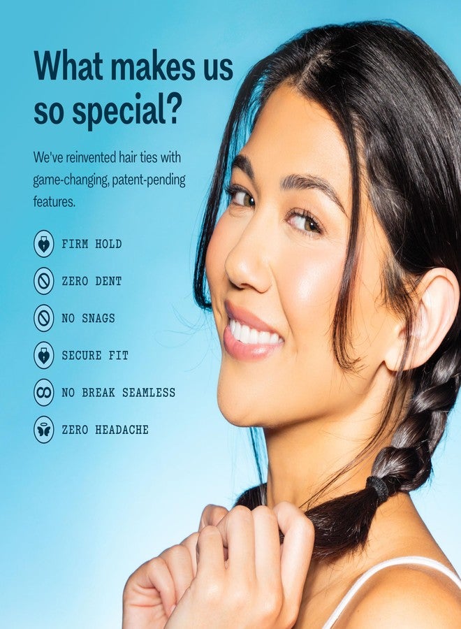 Gimme رباطات شعر جيمي بيوتي بدون تشابك - نايلون وسباندكس سلسة لتجديل الشعر - تصميم تثبيت لطيف بدون تشابك - بدون آثار، إكسسوارات شعر يومية - 25 حزمة، أسود - Image 3