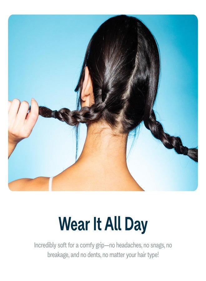 Gimme رباطات شعر جيمي بيوتي بدون تشابك - نايلون وسباندكس سلسة لتجديل الشعر - تصميم تثبيت لطيف بدون تشابك - بدون آثار، إكسسوارات شعر يومية - 25 حزمة، أسود - Image 4
