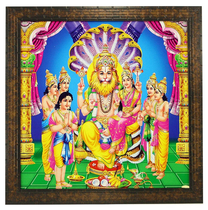 Indianara Lord Ganesha Paintings (1376) Without Glass 13.8 X 13.8 inch (Style 7) - Image 5