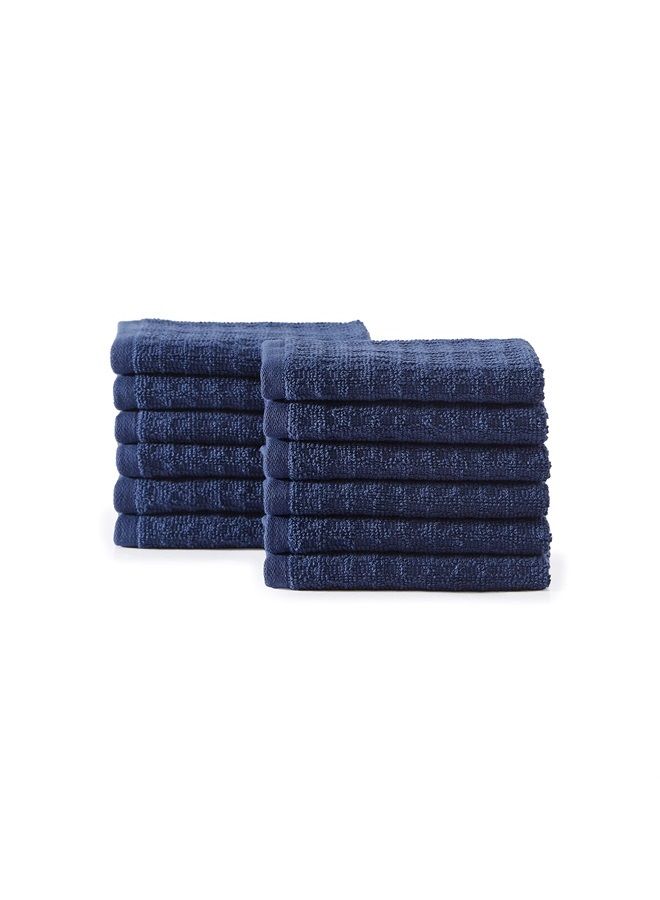 TOMMY Bahama Washcloth Set, Highly Absorbent Cotton Bathroom Decor, Low Linting & Fade Resistant (Northern Pacific Dark Blue, 12 Piece) - Image 5