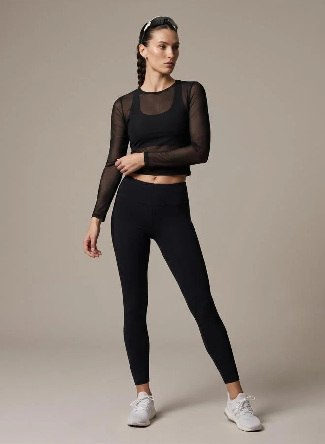 Zaecy Night Empyrean Black Women's Active Mesh Top for Women | Best Price UAE