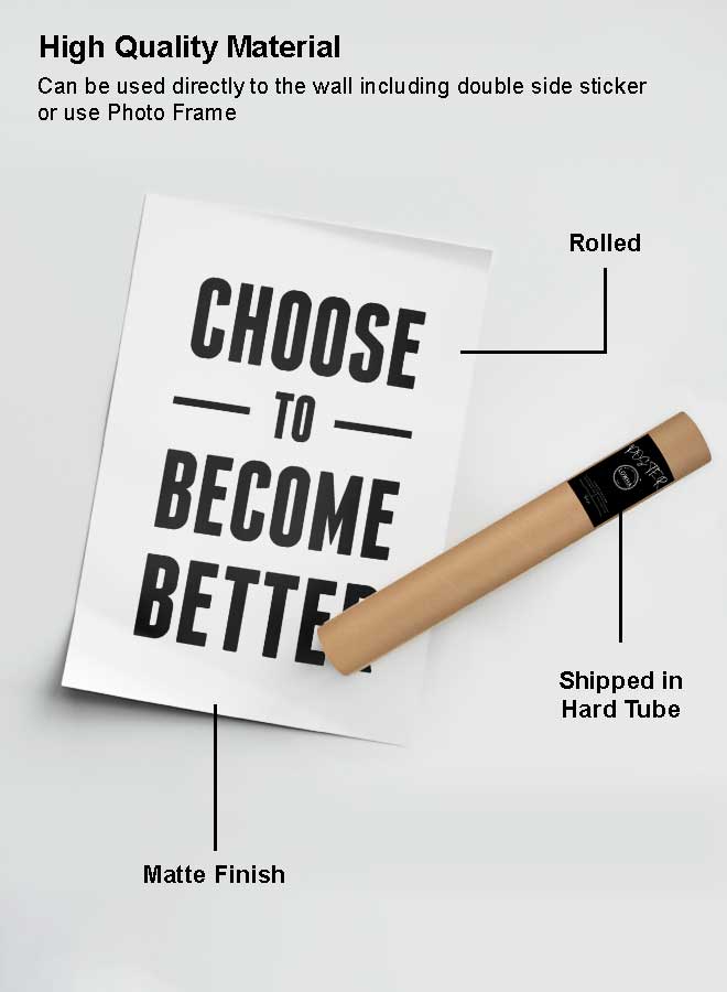 لوحة بوستر ديكور لوحة بدون فريم مع أربع قطع منفصلة من اللاصق ذو الوجهين تصميم تصبح أفضل غرفة النوم غرفة المعيشة وديكور المكتب - Image 2