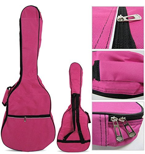 HOT SEAL 5MM Sponge Waterproof Durable Colorful Conventional Guitar Case Bag with Storage (For 40&41 Inch, Rose Red) - Image 3