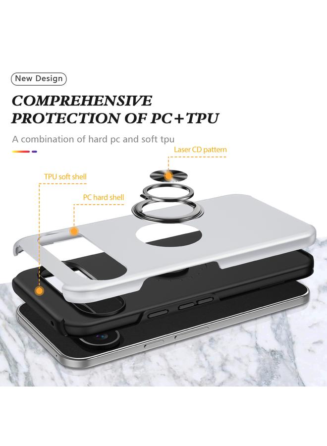 S-TOP Case For Google Pixel 9 Pro PC Hybrid TPU Magnetic Ring Holder Phone Case - Image 4