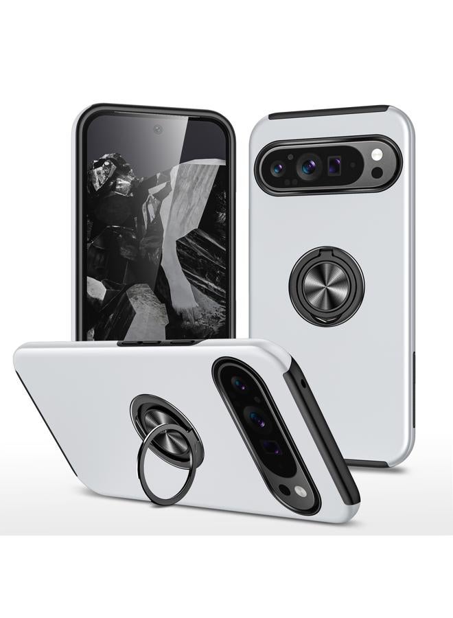 S-TOP Case For Google Pixel 9 Pro PC Hybrid TPU Magnetic Ring Holder Phone Case - Image 1