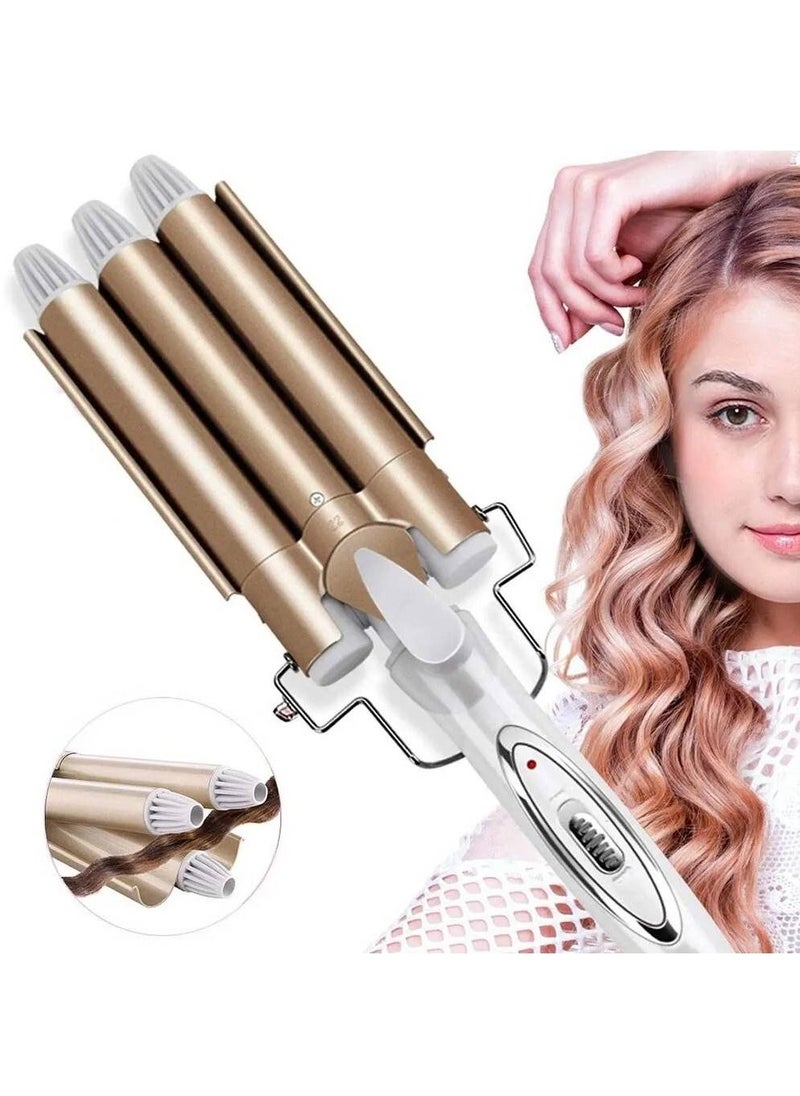 Kamei 3 Barrel Portable Hair Curler Gold/White 40.5x10.7x8.2cm  - Image 1