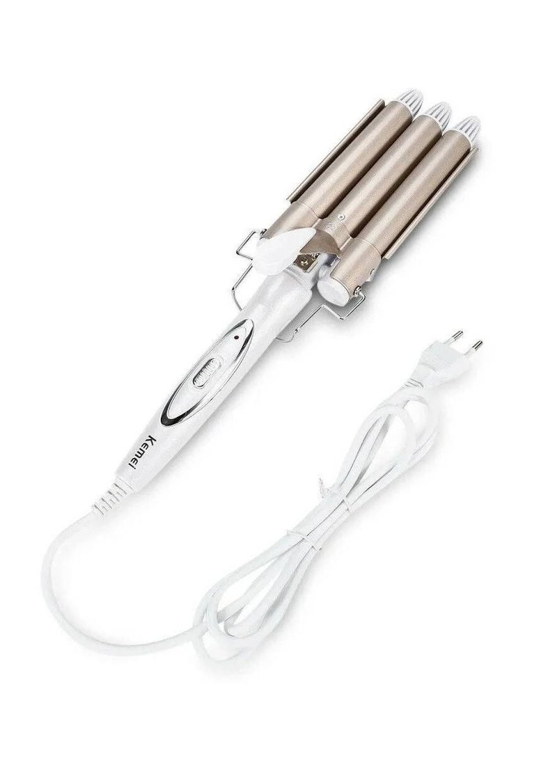 Kamei 3 Barrel Portable Hair Curler Gold/White 40.5x10.7x8.2cm  - Image 3