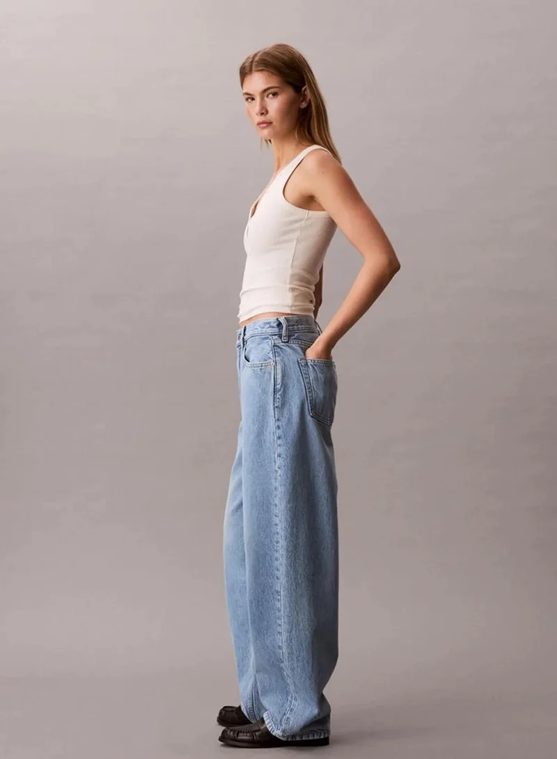 Calvin Klein SAGE STONE Relaxed Barrel Jeans for Women | Best Price UAE