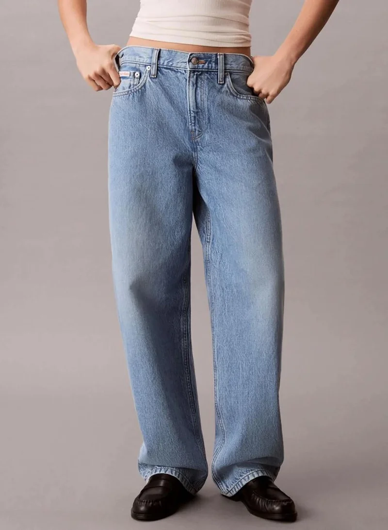 Calvin Klein SAGE STONE Relaxed Barrel Jeans for Women | Best Price UAE