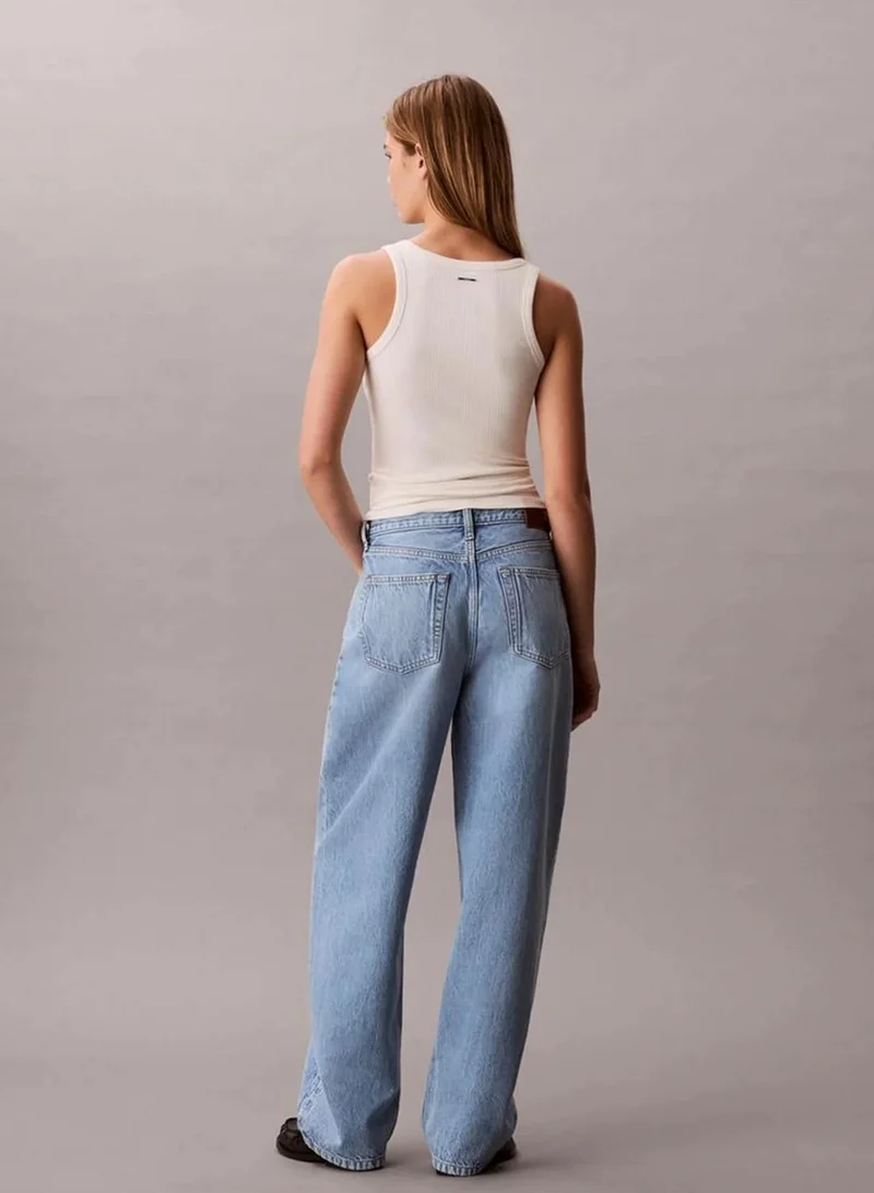 Calvin Klein SAGE STONE Relaxed Barrel Jeans for Women | Best Price UAE