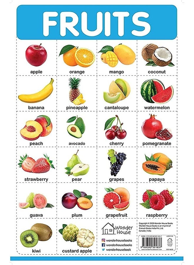 Fruits - My First Early Learning Wall Chart: For Preschool, Kindergarten, Nursery And Homeschooling (19 Inches X 29 Inches)