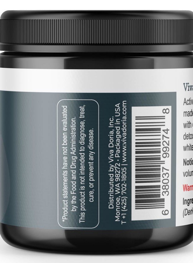 Viva Doria مسحوق الفحم النشط، مشتق من الخشب الصلب، درجة غذائية، 4 أونصات - Image 2