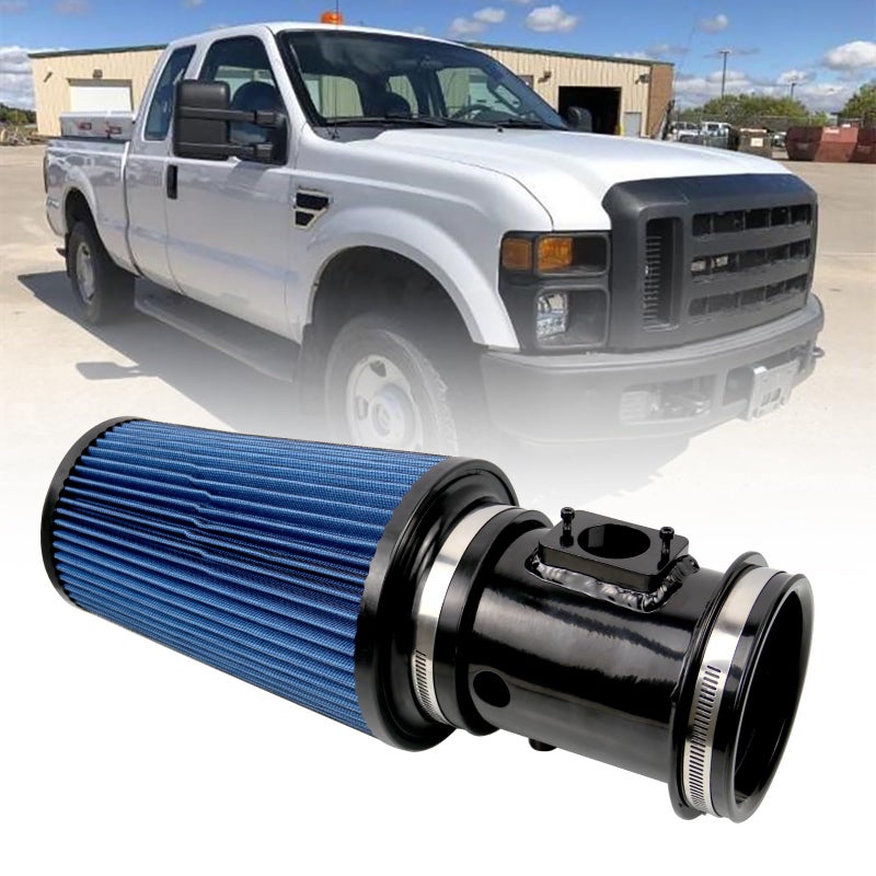 RULLINE 4 Air Intake System Air Intake Pipe with Oiled Filter Compatible with Ford F250 F350 F450 64L Powerstroke Diesel 20082010