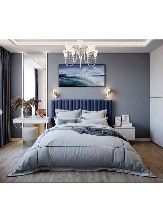 Al Home Super King Bed in Blue Velvet with Swedish Wood Frame By Alhome - 110112399