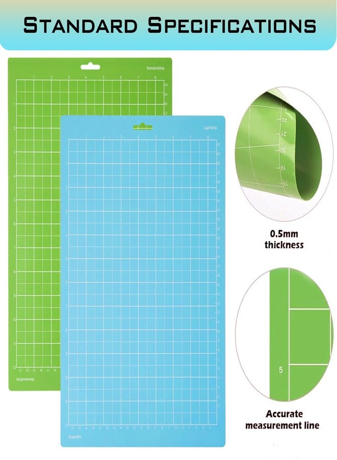 LOPASA Cutting Mat Compatible with Cricut Joy Xtra, 8.5x12 Standard Grip & Light Grip Adhesive Cutting Mats Set, Joy Extra Accessories and Supplies(2 Sheets) - Image 3