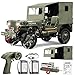 Yiwsnust RC Jeep 110 Scale Willys Hobby RC Car OffRoad Military Crawler 24Ghz Military Truck 4WD RC Crawler with Light Tarpaulin Metal Shaft 4x4 Off Road Vehicle RTR Jeep Car 2 Batteries - Image 3