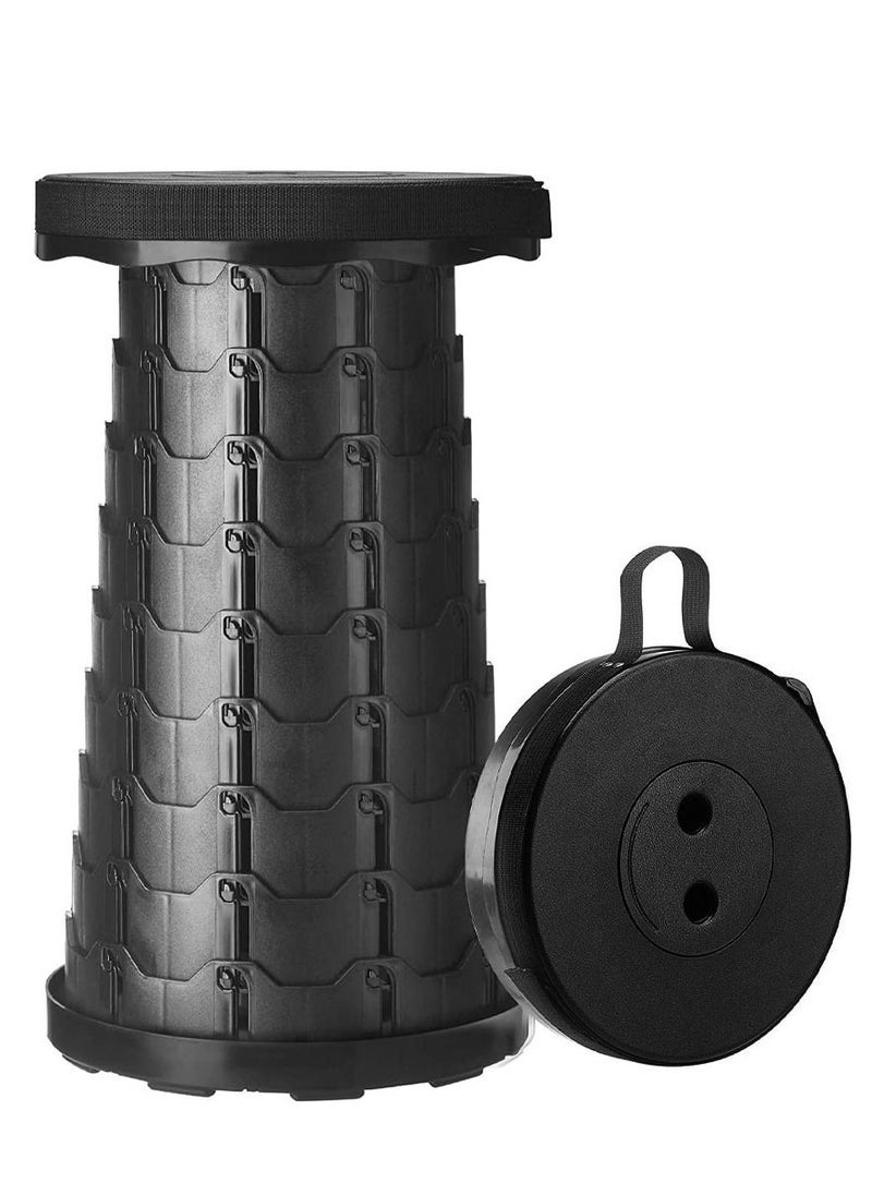 MARGOUN - Folding Stool Collapsible Telescoping Foldable Camping Stool Black - Image 1