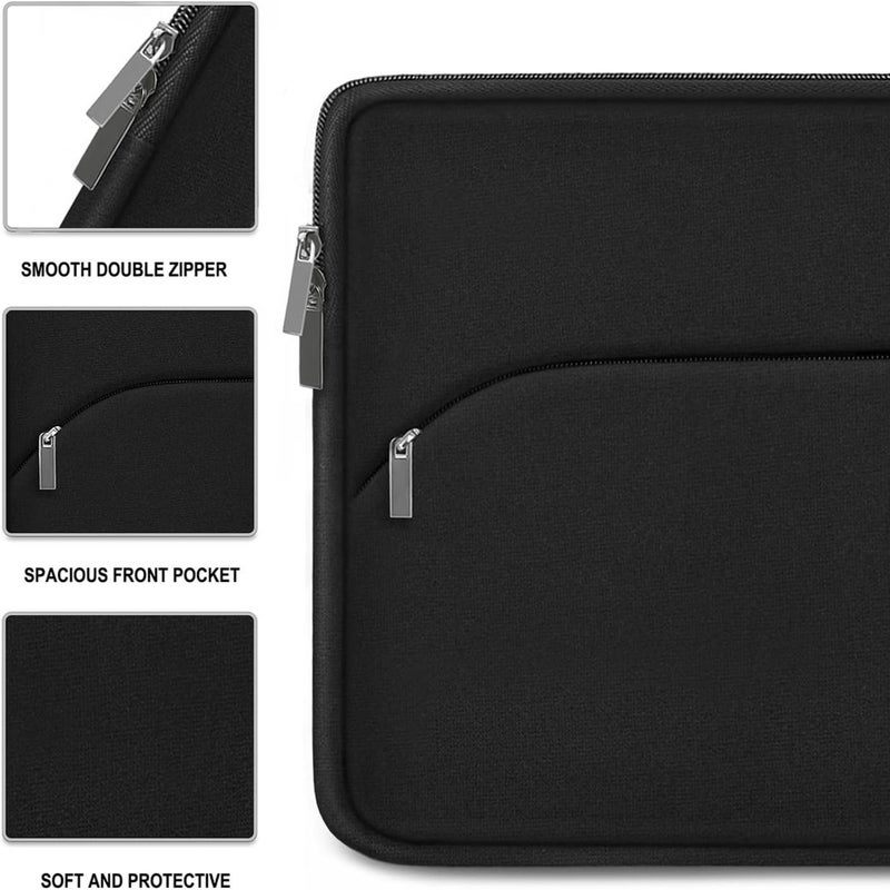 Navy Blue 15.6 Inch Ultra Thin Laptop Sleeve With Front Pocket For Travel Business Office Commuting - Image 4