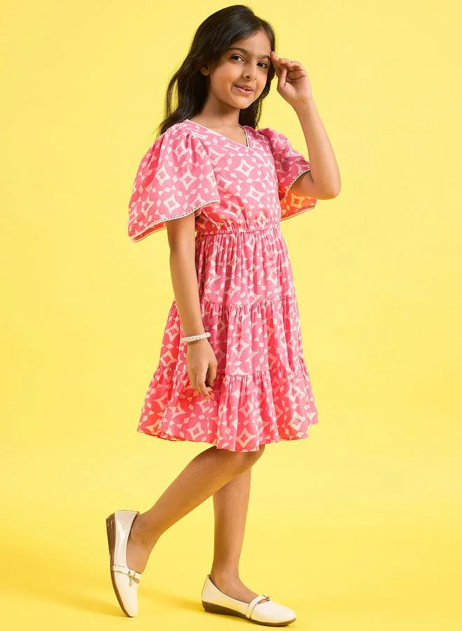 Stylo Bug Patterned Tiered Dress