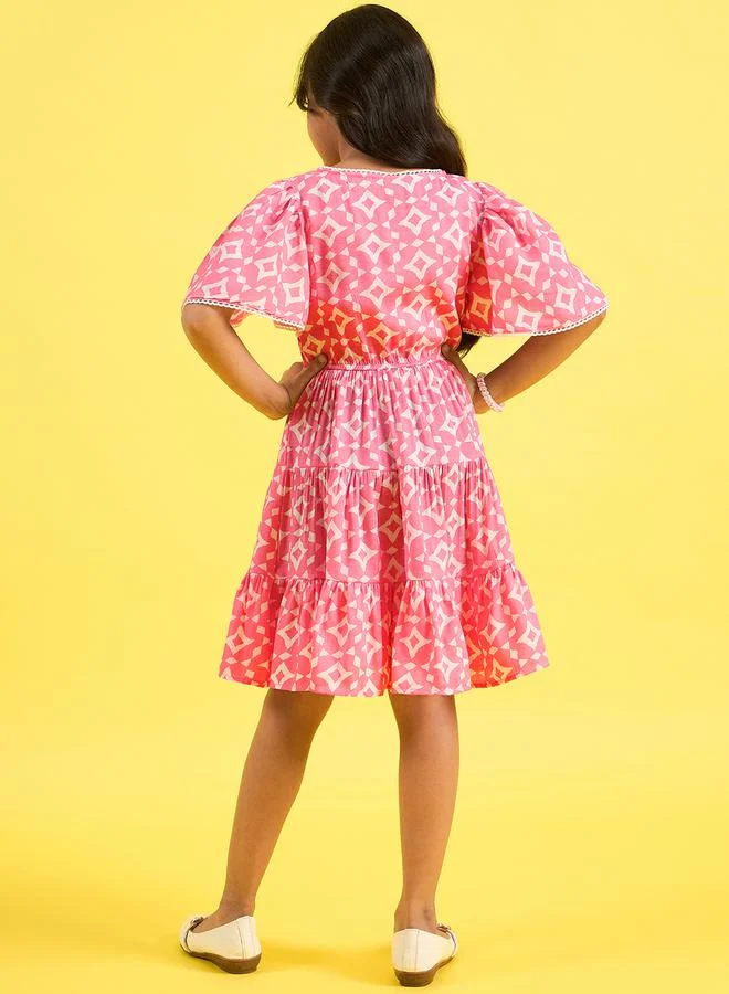 Stylo Bug Patterned Tiered Dress