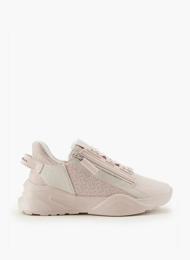 Flora Bella Monogram Print Lace-Up Sneakers
