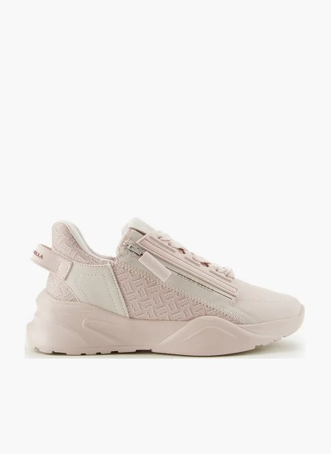 Flora Bella By Shoexpress BEIGE Flora Bella Monogram Print Lace-Up Sneakers for Women | Best Price UAE