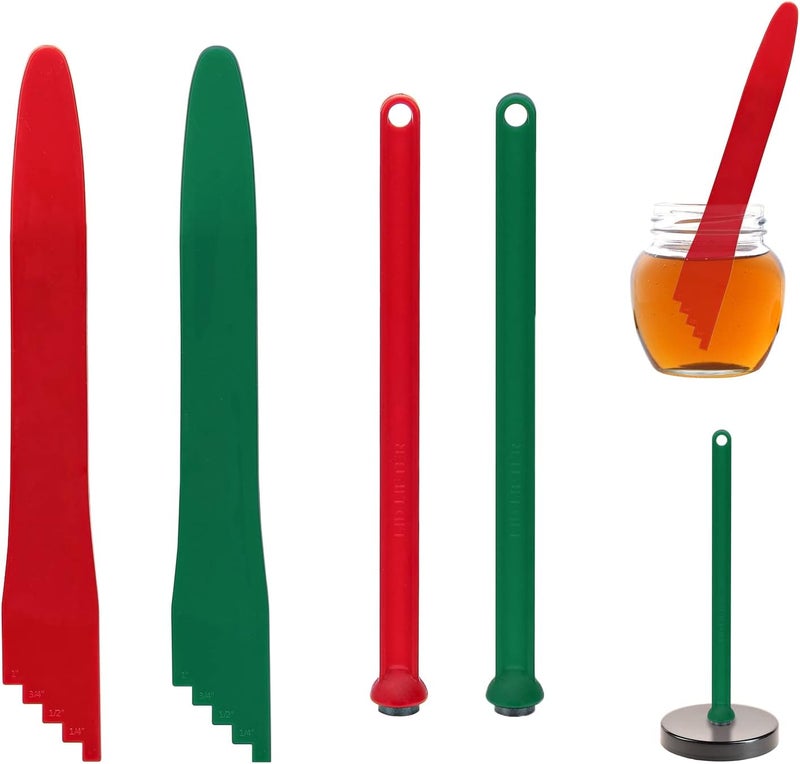 Catcan 4 PCS Canning Kits- Include Magnetic Lid Lifter and Bubble Popper Heat Resistant Home Easy Canning Tools (Red+Green) - Image 1