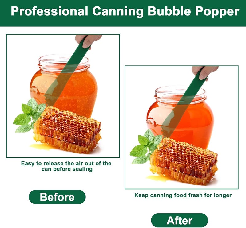 Catcan 4 PCS Canning Kits- Include Magnetic Lid Lifter and Bubble Popper Heat Resistant Home Easy Canning Tools (Red+Green) - Image 3