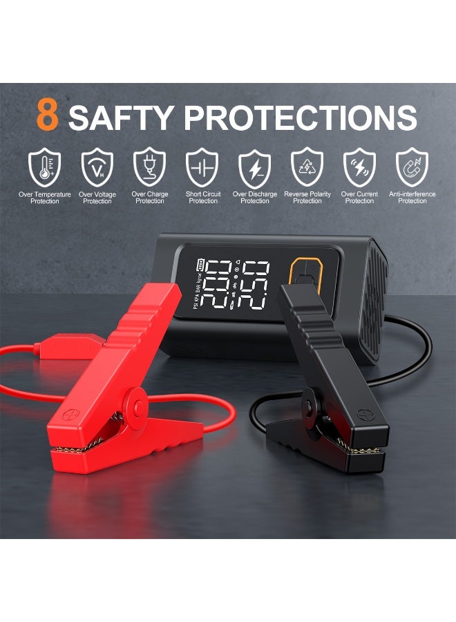 BSMOOM 5000A Jump Starter with Air Compressor,26800mAh 150PSI Portable Jump Starter Battery Pack - Image 3