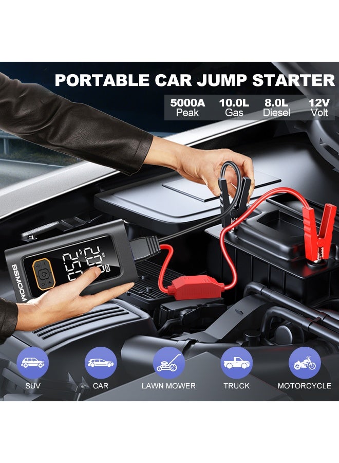 BSMOOM 5000A Jump Starter with Air Compressor,26800mAh 150PSI Portable Jump Starter Battery Pack - Image 2