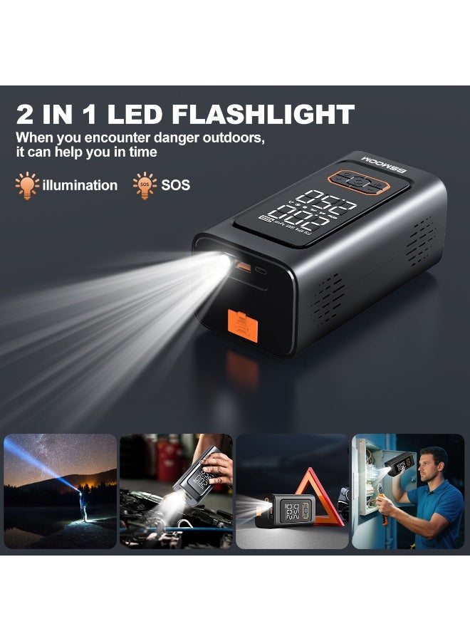BSMOOM 5000A Jump Starter with Air Compressor,26800mAh 150PSI Portable Jump Starter Battery Pack - Image 4