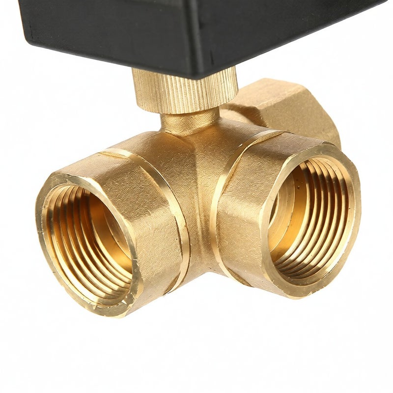 Motorized Ball Valve: Brass Construction, Leak-Free Precision Structure - Energy-Saving Actuator Design, Compact Wall-Mounted Valve for Fan Coil Air Conditioner Water Control Systems - Image 3