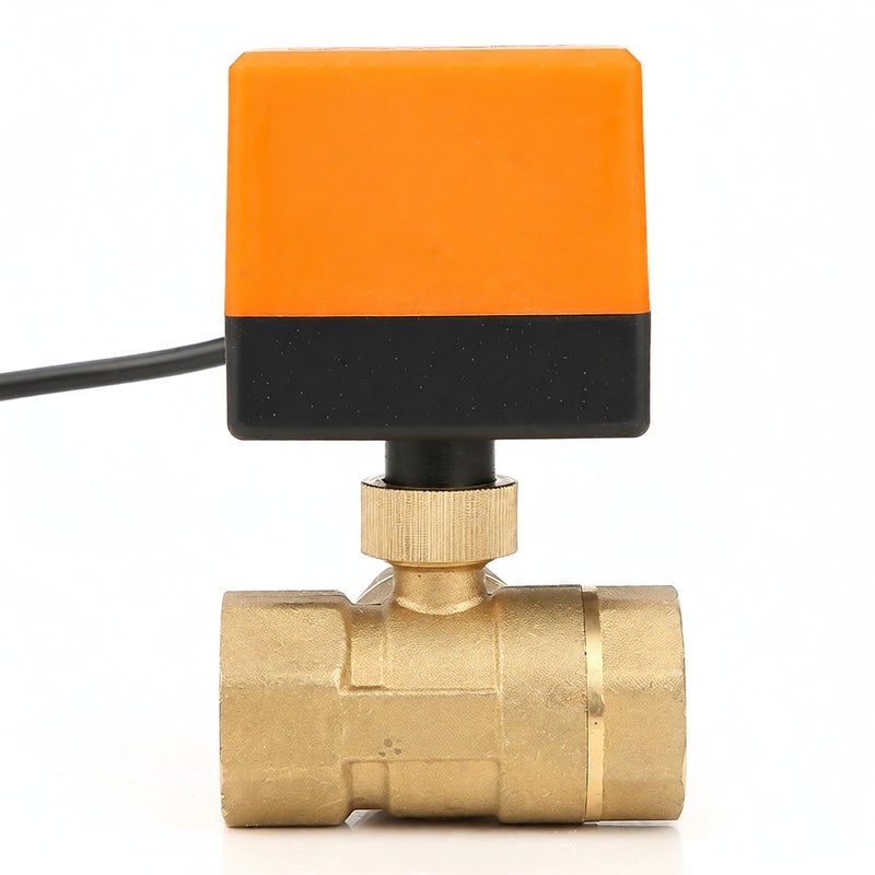 Motorized Ball Valve: Brass Construction, Leak-Free Precision Structure - Energy-Saving Actuator Design, Compact Wall-Mounted Valve for Fan Coil Air Conditioner Water Control Systems - Image 1